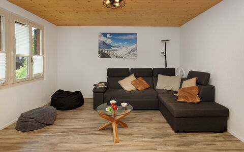 Chalet Dori: Flooring, Meubilair, Houten Vloer, Interieur Ontwerp, Verdieping, Hout, Plafond, Laminaatvloer, Bankstel, Woonkamer
