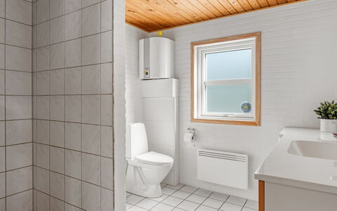 Troen - 3.8Km from the Sea: Flooring, Muur, Verdieping, Hout, Loodgieterswerkinrichting, Interieur Ontwerp, Plafond, Toilet, Wc Bril, Badkamer