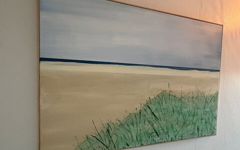 Adils - 2.5Km from the Sea: Blauw, Kust, Zee, Oceaan, Kust, Moderne Kunst, Verf
