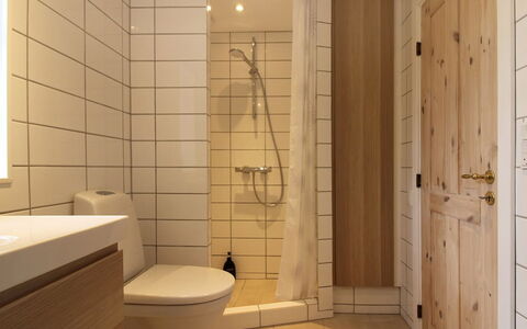 Harre - 300M from the Sea: Flooring, Verdieping, Muur, Interieur Ontwerp, Hout, Loodgieterswerkinrichting, Wastafel In De Badkamer, Badkamer, Wc Bril, Kamer