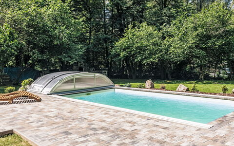 Kunějov: Zwembad, Samengesteld Materiaal, Tuin, Vrije Tijd, Beton, Landscaping, Backyard, Buitenmeubels, Ontwerp, Flagstone