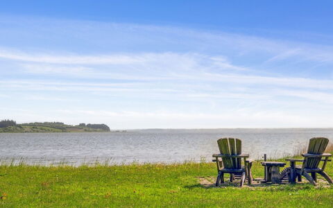 Ginne - 100M to the Fjord: Blauw, Water, Groen, Gras, Natuurlijk Landschap, Horizon, Grasland, Zomer, Landschap, Plain