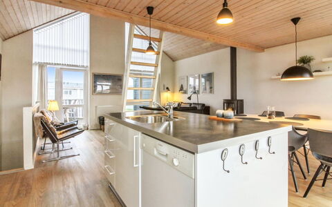 Thyra - 700M from the Sea: Keuken, Flooring, Interieur Ontwerp, Hout, Meubilair, Plafond, Countertop, Verdieping, Houten Vloer, Stoel