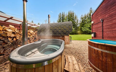 Pod Liščím Kopcem 2+2: Samengesteld Materiaal, Beits, Hardwood, Jacuzzi, Ontwerp, Bad, Eco Hotel, Zwembad, Toevlucht