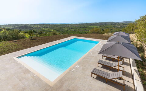 Casa Bianca - Noto, Sicilia: Lucht, Water, Eigendom, Zwembad, Gebouw, Fabriek, Azure, Buitenmeubels, Schaduw, Boom