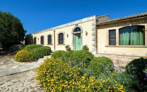 Casa Colore - Siracusa, Sicilia: Fabriek, Bloem, Lucht, Venster, Plantkunde, Gebouw, Gras, Landschap, Woongebied, Struik
