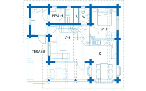 Villa Tunturitervakko: Meubilair, Interieur Ontwerp, Flooring, Verdieping, Tafel, Plafond, Keuken En Eettafel, Verlichting, Stoel, Huis