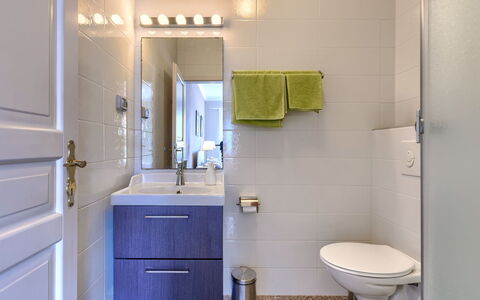 Umag 134: Purper, Cabinetry, Badkamer, Loodgieterswerkinrichting, Wastafel, Gebouw, Interieur Ontwerp, Badkamerkast, Verdieping, Flooring