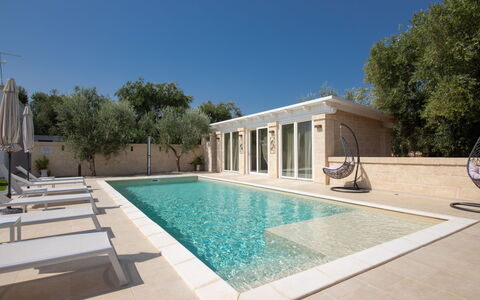 Terra Mater: Zwembad, Samengesteld Materiaal, Landgoed, Toevlucht, Buitenmeubels, Waterpartij, Tegel, Schaduw, Beton, Ontwerp