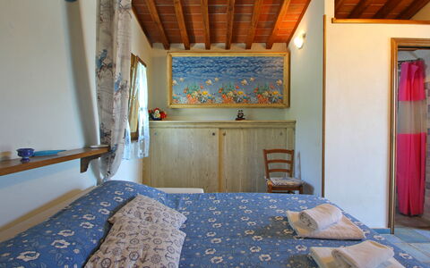 La Casetta: Eigendom, Meubilair, Gebouw, Blauw, Azure, Hout, Textiel, Interieur Ontwerp, Bed, Verdieping