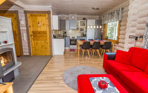 Rukanlyhty: Hout, Huis, Verblijf, Blokhut, Beits, Huishoudapparatuur, Hardwood, Woonkamer, Major Appliance