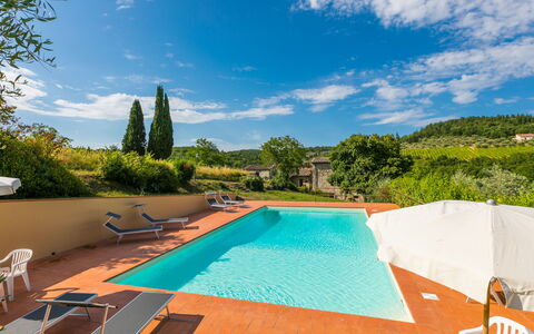 Castellina in Chianti 647: Wolk, Lucht, Water, Eigendom, Zwembad, Fabriek, Azure, Boom, Zwemwater, Gebouw