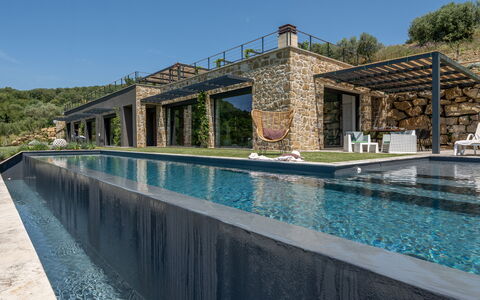 Villa Paradise: Water, Lucht, Eigendom, Azure, Zwemwater, Gebouw, Fabriek, Zwembad, Vrije Tijd, Boom