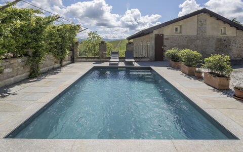 Arpusè, Relax nelle Langhe - Barolo, with Pool: Zwembad, Samengesteld Materiaal, Waterpartij, Flagstone, Tegel