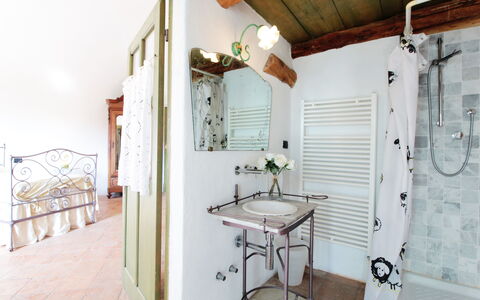 La Casa Dei Nonni, House With Private Pool, Torino: Kraan, Eigendom, Spiegel, Wastafel, Loodgieterswerkinrichting, Badkamer, Interieur Ontwerp, Gebouw, Verdieping, Hout