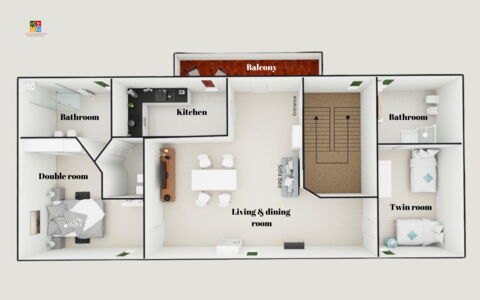 Loreto Suite Apartment: Wit, Woonkamer