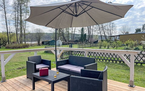 Am Pälitzsee: Meubilair, Buitenmeubels, Tafel, Buitentafel, Stoel, Paraplu, Schaduw, Patio, Keuken En Eettafel, Tuin