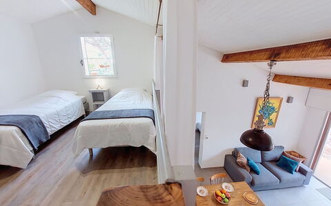 Mimizan 406: Meubilair, Flooring, Muur, Verdieping, Interieur Ontwerp, Hout, Houten Vloer, Slaapkamer, Plafond, Bed