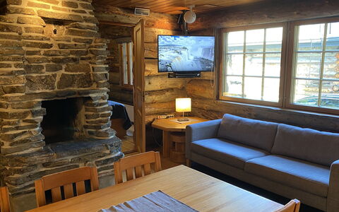Kuusi-Ruka 6: Hout, Verblijf, Plafond, Blokhut, Hardwood, Beits, Timmerhout, Woonkamer, Plank
