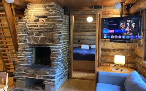 Kuusi-Ruka 6: Hout, Plafond, Beits, Blokhut, Kamer, Hardwood, Lichte Inrichting, Woonkamer, Timmerhout, Plank