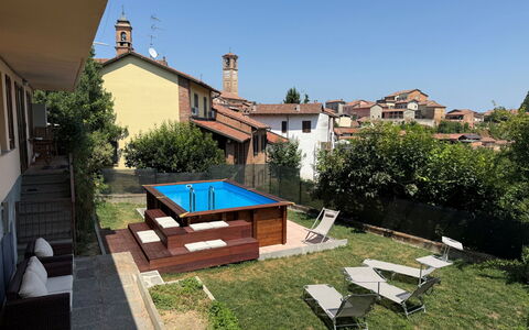 Castagnole Monferrato 200: Zwembad, Samengesteld Materiaal, Vrije Tijd, Backyard, Toevlucht, Schaduw, Werf, Eco Hotel, Ontwerp, Binnenplaats