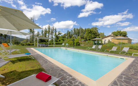 Montelucci Chianti Agrivilla: Wolk, Water, Lucht, Fabriek, Eigendom, Gebouw, Zwembad, Buitenmeubels, Interieur Ontwerp, Schaduw