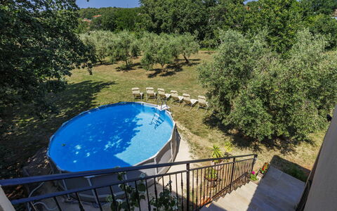 Fameja: Blauw, Zwembad, Schaduw, Backyard, Tuin, Landscaping, Toevlucht, Werf, Buitenmeubels, Eco Hotel