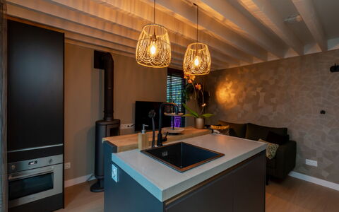 Bon Zoutelande: Interieur Ontwerp, Meubilair, Hout, Flooring, Lichte Inrichting, Plafond, Countertop, Verdieping, Verlichting, Keuken