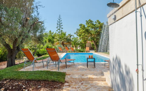 Villa San Vito: Zwembad, Toevlucht, Schaduw, Tuin, Eco Hotel, Landscaping, Backyard, Buitenmeubels, Flagstone, Landgoed