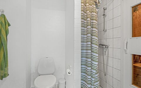 Nikolce - 300M to the Fjord: Muur, Wc Bril, Loodgieterswerkinrichting, Flooring, Verdieping, Badkamer, Toilet, Interieur Ontwerp, Douchegordijn, Wastafel In De Badkamer