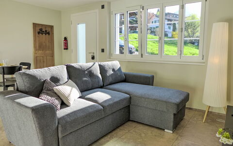 Huus Chloster, Apt Niesen: Meubilair, Bankstel, Interieur Ontwerp, Verdieping, Flooring, Appartement, Huis, Woonkamer, Kamer
