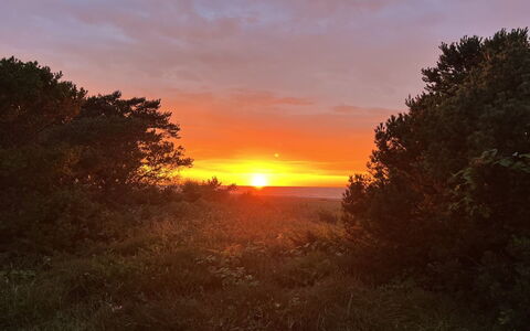 Kaj - 75M from the Sea: Lucht, Zon, Afterglow, Zonsondergang, Natuur, Horizon, Oranje, Blad, Afdeling, Schemer