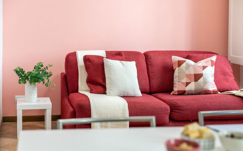 Movie Suite Jesi: Rood, Meubilair, Roze, Interieur Ontwerp, Kamer, Kussen Gooien, Kussen, Hoofdkussen, Woonkamer, Verf