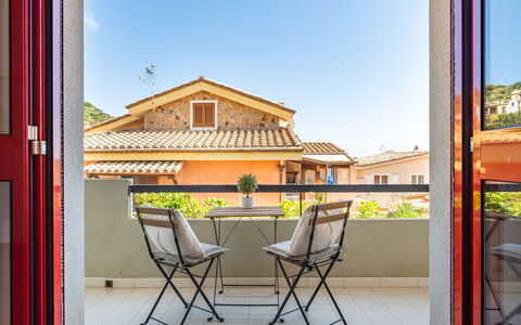 Appartamento Sala: Zee, Kust, Strand, Oceaan, Schaduw, Balkon, Plank, Buitenmeubels