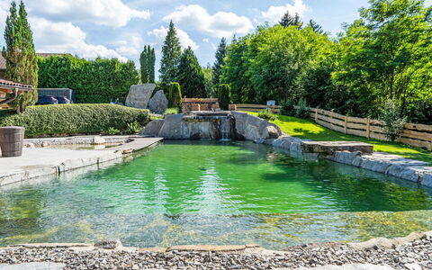 Oase im Grünen: Tuin, Zwembad, Waterpartij, Landscaping, Vijver, Ontwerp, Backyard, Reflecting Pool, Toevlucht, Eco Hotel
