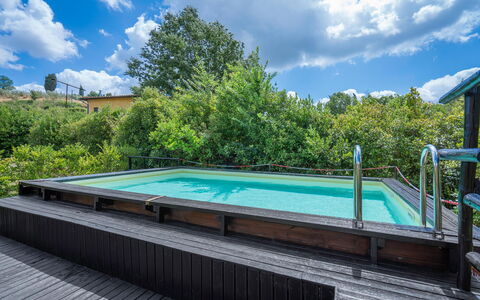 Casale La Canigiana, House, Pool, San Miniato: Zwembad, Samengesteld Materiaal, Toevlucht, Dek, Hardwood, Vrije Tijd, Schaduw, Eco Hotel, Beits, Houten Vloer