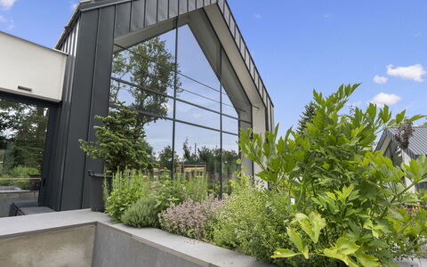 Luxury Retreat Resort: Struik, Tuin, Groundcover, Landscaping, Schaduw, Ontwerp, Werf, Siding, Outdoor Structuur, Garden Gebouwen