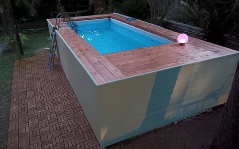 Casa Silvia: Zwembad, Samengesteld Materiaal, Vrije Tijd, Beits, Ontwerp, Hardwood, Backyard