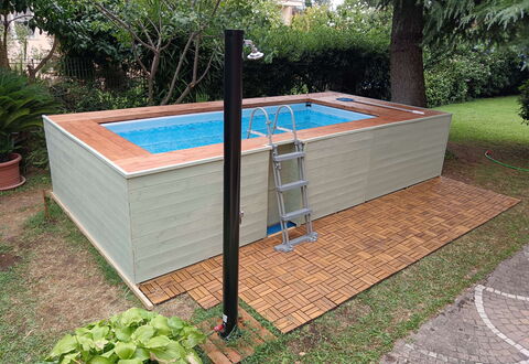 Casa Silvia: Hout, Flooring, Zwembad, Verdieping, Samengesteld Materiaal, Beits, Hardwood, Tuin, Backyard, Schaduw