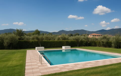Villa Diamante: Zwembad, Toevlucht, Samengesteld Materiaal, Tuin, Schaduw, Waterpartij, Landscaping, Backyard, Eco Hotel, Gazon