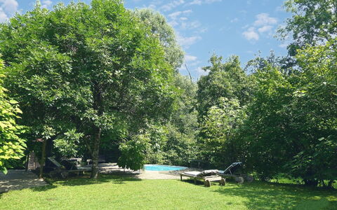 Chalet Fagarè, Pool, Sauna, Prosecco Hills: Boom, Blad, Afdeling, Vegetation, Struik, Tuin, Schaduw, Gazon, De Lente, Zonlicht