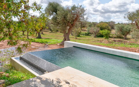 Villa Manè: Samengesteld Materiaal, Tuin, Zwembad, Waterpartij, Landscaping, Backyard, Natuurlijk Materiaal, Ontwerp