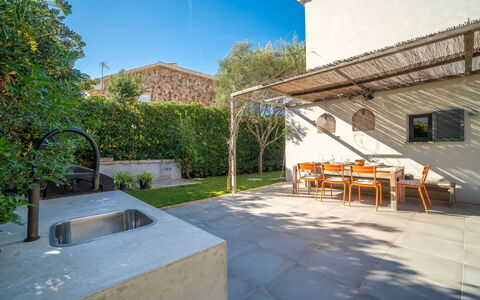 Can Popi: Samengesteld Materiaal, Buitenmeubels, Tuin, Schaduw, Backyard, Zwembad, Landscaping, Beton, Landgoed, Stoel