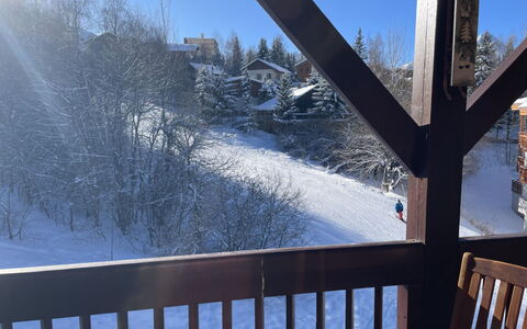 Balcons des Pistes C: Sneeuw, Hout, Winter, Freezing, Hek, Leuning, Baluster, Daylighting, Balkon, Ijs