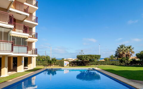 Jávea 163: Blauw, Woongebied, Appartement, Condominium, Toevlucht, Balkon, Landgoed, Gazon, Zwembad, Hotel