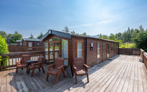 Scottishhighlands.lochness: Hout, Dek, Verblijf, Hardwood, Plank, Beits, Hek, Boardwalk, Veranda, Blokhut