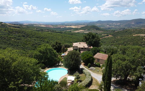 Agriturismo Bellavista, Private Pool, Val D'Orcia: Landschap, Huis, Woongebied, Landelijk Gebied, Dak, Huis, Landgoed, Verblijf, Dorp, Villa