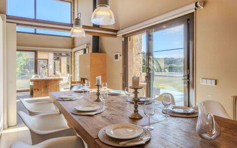 El Refugio Mediterráneo: Meubilair, Interieur Ontwerp, Keuken, Hout, Flooring, Plafond, Countertop, Keuken En Eettafel, Eetkamer, Verdieping