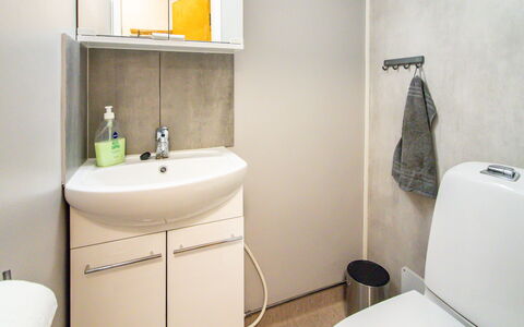 Villa Koski: Wastafel In De Badkamer, Badkamer, Wc Bril, Loodgieterswerkinrichting, Wastafel, Interieur Ontwerp, Flooring, Toilet, Verdieping, Kraan
