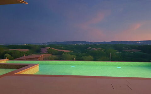 Villa Elisa: Zwembad, Toevlucht, Schemer, Eco Hotel, Thermae, Avond, Landscaping, Villa, Nacht